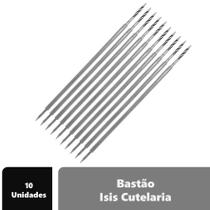 10 Palitos Bastão Isis Cutelaria ManicureTransparente Inox