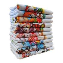10 Pano De Prato Estampado Bainha Com 10 Peças