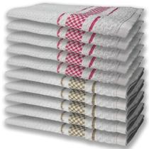 10 Panos de Prato Atoalhado Felpudo Premium 5 Rosa 5 Marrom