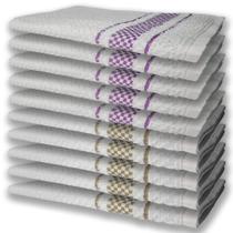 10 Panos de Prato Atoalhado Felpudo Premium 5 Roxo 5 Marrom 10 Panos de Prato Atoalhado Felpudo Premium 5 Roxo 5 Marrom