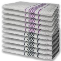 10 Panos de Prato Atoalhado Felpudo Premium 5 Roxo 5 Preto