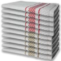 10 Panos de Prato Atoalhado Felpudo Premium 5 Vermelho 5 Marrom