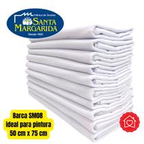 10 panos de prato para pintura SM08 liso branco Santa Margarida 100 algodão 50 cm x 75 cm