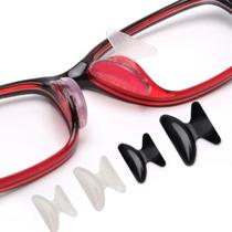 10 Par Plaqueta Adesiva Silicone Nariz Armação Óculos masculina feminina Cola 3m almofada borracha peça altura nasal compatível ray ban e outras