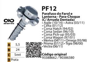 10 Parafuso do Farol Lanterna Celta-Corsa Hatch-PF12