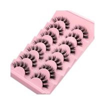 10 Pares De Cílios Postiços 3D Mink Cat Eye, Cílios Falsos Curtos Naturais Longos, Kit De Maquiagem