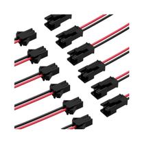 10 Pares De Conectores De Fio JST SM De 2 Pinos Macho E Fêmea Para Fita De Luz LED