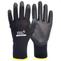 10 Pares Luva Epi Segurança Multi Tato Tricotada Pu Antiestatica M