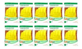 10 Pares Luva Multiuso Látex Amarela Limpeza Resistente
