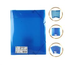 10 Pastas Plástica com Elástico Polibras Ofício 18mm Transparente Durável Resistente e Pratica Azul