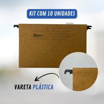 10 Pastas Suspensas Semi Kraft Vareta Plástica Documentos