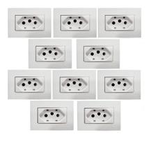 10 Pç Tomada P/ Moveis Margirius 2p T Branca 20a 250v Nbr