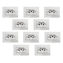 10 Pç Tomada Para Moveis Margirius 2P T Branca 10A 250V Nbr 10 Pç Tomada Para Moveis Margirius 2P T Branca 10A 250V Nbr