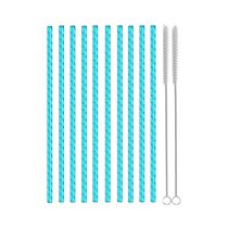 10 PCS Canudos Reutilizáveis de Plástico Swirl 12 Polegadas Serve Para Copo Stanley De 40oz Com 2
