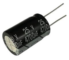 10 PÇS - CAPACITOR ELETROLITICO 4700X25V - 4700UF X 25V 105º
