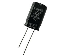 10 PÇS CAPACITOR ELETROLITICO 47X450V - 47UF X 450V - 105º GRAUS