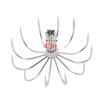 10 PCS Ganchos De Pesca Marítima Em Aço Inoxidável Sem Espinhos Com Múltiplas Garras Para Lula,