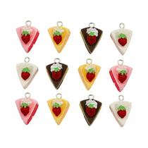 10 pçs/lote bolo misto morango encantos pingentes diy decoração chaveiro para fazer jóias acessórios 10 pçs/lote bolo misto morango encantos pingentes diy decoração chaveiro para fazer jóias acessórios