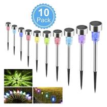 10 PCS Luzes Solares Outdoor Garden Solar Lawn Lamp