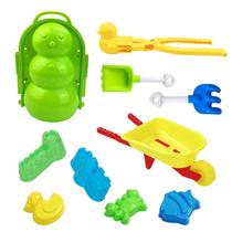10 pçs neve bola de neve fabricante clip maker animal em forma de castelo neve areia molde ferramenta inverno neve brinquedos kit