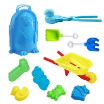 10 pçs neve bola de neve fabricante clip maker animal em forma de castelo neve areia molde ferramenta inverno neve brinquedos kit