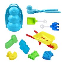 10 pçs neve bola de neve fabricante clip maker animal em forma de castelo neve areia molde ferramenta inverno neve brinquedos kit