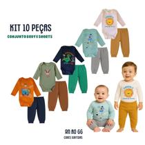 10 pçs Roupa Bebê Body Mijão - ref 235 kit 5 10 pçs Roupa Bebê Body Mijão - ref 235 kit 5