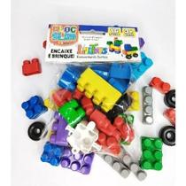 10 Pct Bloco De Montar 16 Peças com Rodinha Brinquedo Educativo Infantil Didático novo