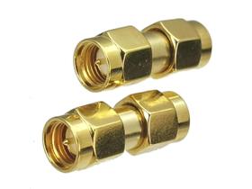10 peças adaptador de conector sma plugue macho para sma macho conversor coaxial rf reto novo latão