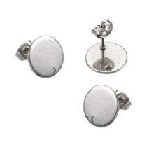 10 Peças De Base Para Brincos Redondos Em Aço Inoxidável Com Plugue Para Fazer Joias DIY