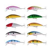 10 Peças De Iscas Flutuantes 3D Com Olhos, Crankbait Wobbler, Isca Artificial De Plástico Duro Para 10 Peças De Iscas Flutuantes 3D Com Olhos, Crankbait Wobbler, Isca Artificial De Plástico Duro Para