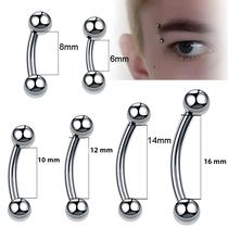 10 Peças de Piercing de Titânio 16G - Brincos de Banana para Cartilagem, Tragus e Sobrancelha 10 Peças de Piercing de Titânio 16G - Brincos de Banana para Cartilagem, Tragus e Sobrancelha