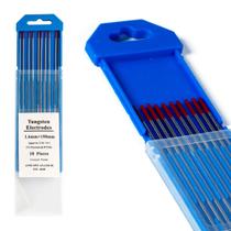 10 Peças Eletrodo Tungstênio 1,6mm Ponta Vermelha 2% Tório Solda TIG Inox 10 Peças Eletrodo Tungstênio 1,6mm Ponta Vermelha 2% Tório Solda TIG Inox