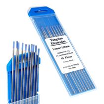 10 Peças Eletrodo Tungstênio 2,4mm Ponta Azul 2% Lantânio Solda TIG Inox