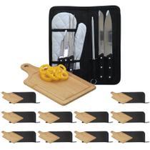 10 Peças - Kit Para Churrasco Completo com Tábua e Luva 10 Peças - Kit Para Churrasco Completo com Tábua e Luva
