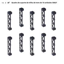10 Peças Moldura De Poste De Telegrafo Moc Suporte De Trilho De Trem 2x2x10 Viga Para Blocos De