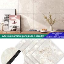 10 PEÇAS - Painel Placa Para Parede E Piso Chão Auto Adesivo 30cm x 30cm Impermeável Mármore