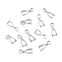 10 peças Pendente Colar de fivela charms buckle stone suprimentos Snap Fecho conjunto para chaveiro DIY Joias Fazendo Artesanato - Prata