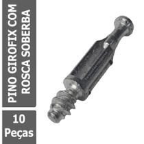 10 Peças - Pino Girofix Com Rosca Soberba Em Zamak Zincado