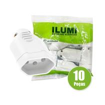 10 Peças Plug Pino Fêmea Reto 2p+t 10a Prensa Cabo Ilumi