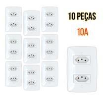 10 peças tomada finesse cj 2tom 10a br blux 10 peças tomada finesse cj 2tom 10a br blux