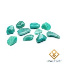 10 Pedras Roladas de Amazonita Rolado Cristal Natural 2cm Boa Sorte e Sucesso