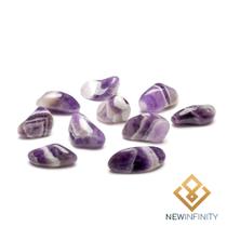 10 Pedras Roladas de ametista chevron Cacoxenita Natural 2cm Sabedoria e equilíbrio
