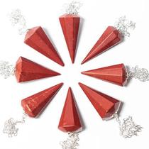 10 Pêndulo de Jaspe Vermelho Facetado para Radiestesia - 10 Unidades 10 Pêndulo de Jaspe Vermelho Facetado para Radiestesia - 10 Unidades