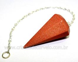 10 Pêndulos de Pedra do Sol para Radiestesia - Lapidação Facetada com Corrente de Brinde