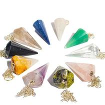 10 Pêndulos Facetados de Pedras Naturais com Lapidação Manual - Atacado