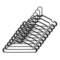 10 Perchas de Plástico Negras Whitmor