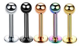 10 Piercings Tragus Medusa Bolinha 3 Mm Aço - Prata 6 Mm