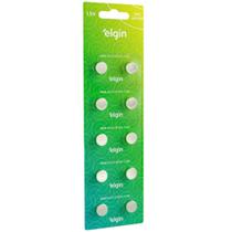 10 pilha bateria 1,5v lr44 ag13 alcalina elgin 1 cartela