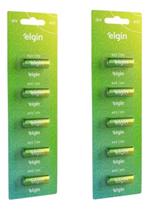 10 Pilha Bateria Alcalina A23 12v Blister 2 Cartela Elgin
